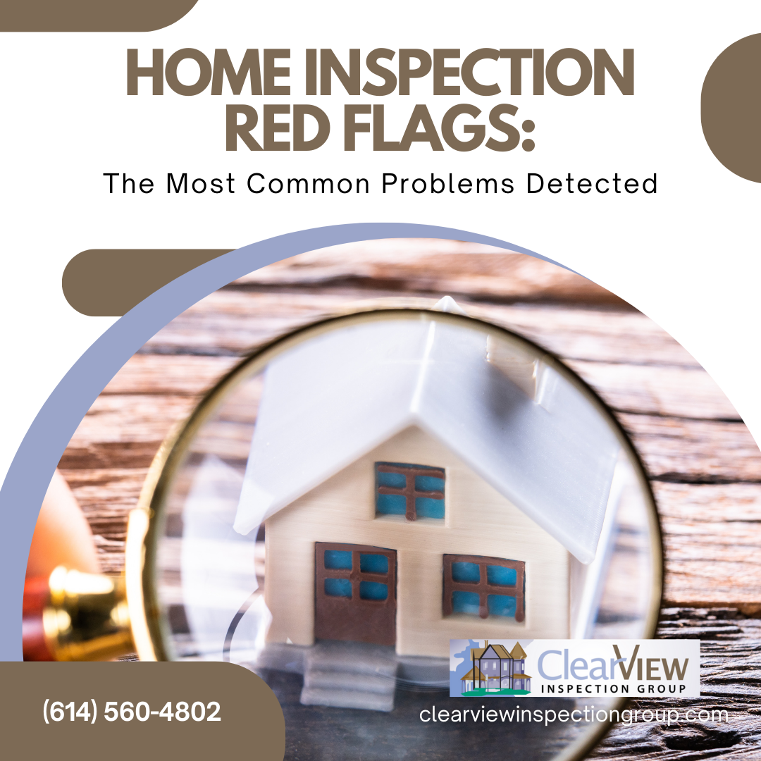 Highlighting key concerns in home inspections with a magnifying glass focusing on a model house