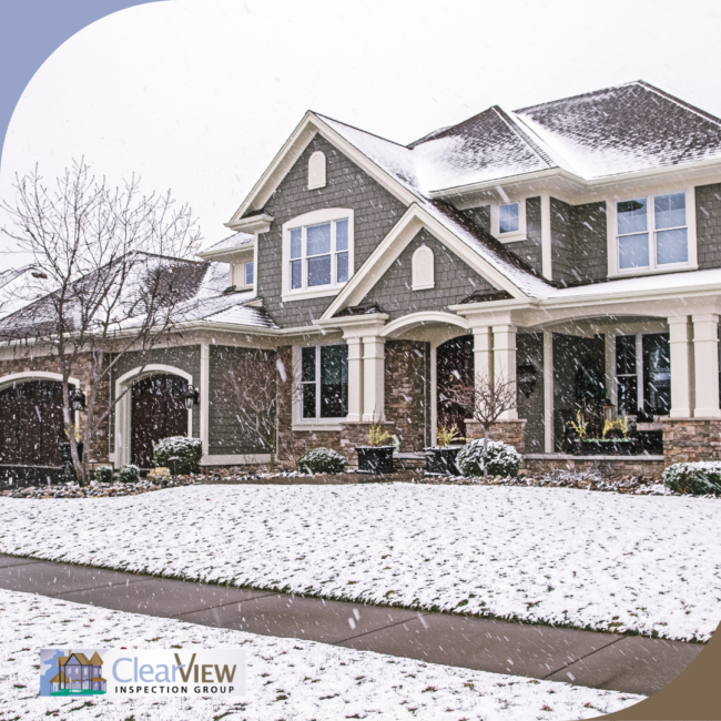 Clear View Inspection Group (12) A beautiful home blanketed in a fresh layer of snow, showcasing winter charm.